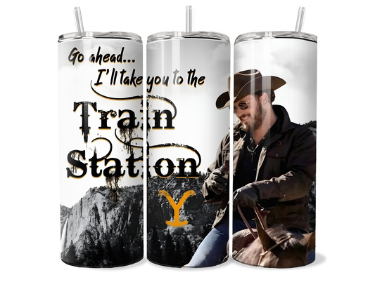 Yellowstone Inspired "Train Station" Insulated Tumbler - Dutton Ranch Style