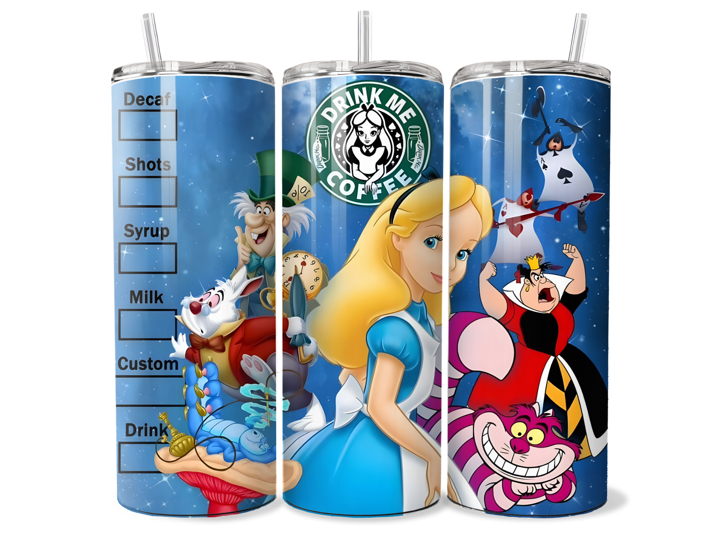 Alice in Wonderland "Drink Me Coffee" Insulated Tumbler