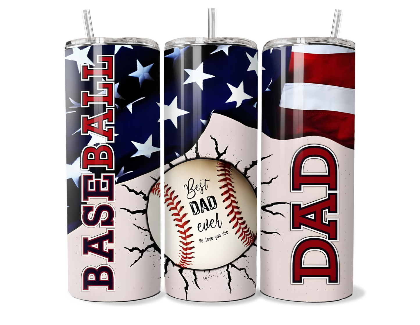 Best Dad Ever Tumbler - Baseball Dad Gift - Insulated Tumbler