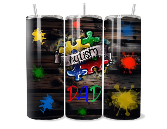 Autism Dad 20oz/30oz Insulated Stainless Steel Tumbler