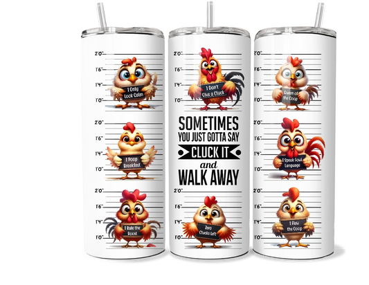 "Cluck It" Insulated Tumbler - Sassy Chicken Gifts for Women - Vacuum Sealed Drinkware