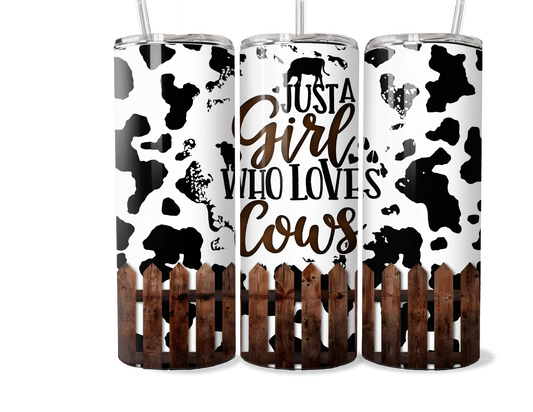 Just A Girl Who Loves Cows 20oz/30oz Insulated Stainless Steel Tumbler