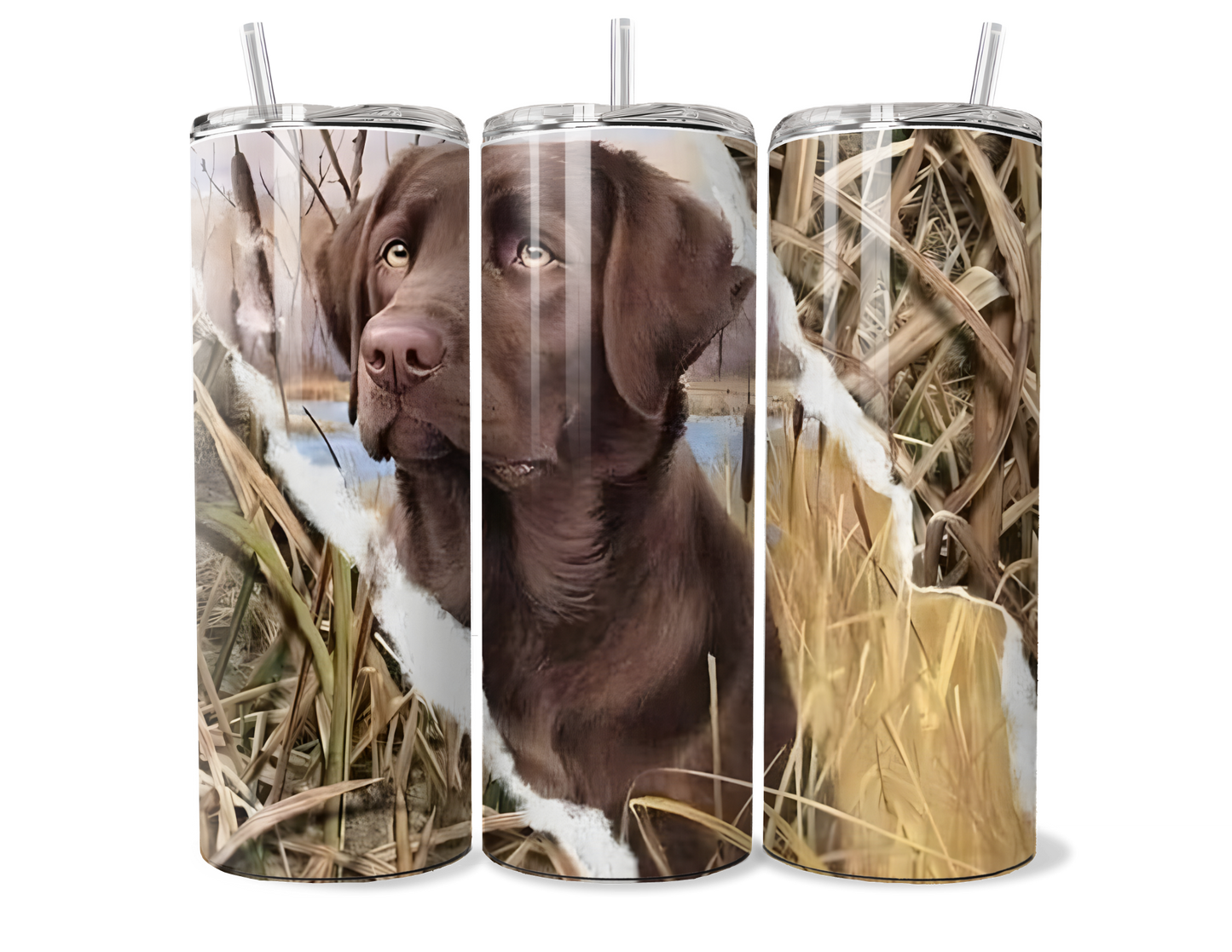 Chocolate Lab Hunting Dog Insulated Stainless Steel Tumbler