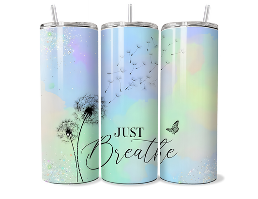 Just Breathe Floral Insulated Tumbler - 20oz & 30oz Stainless Steel