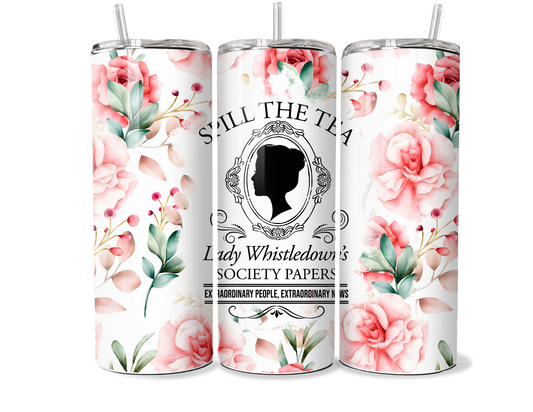 Spill the Tea: Custom Floral Bridgerton-Inspired Travel Tumbler