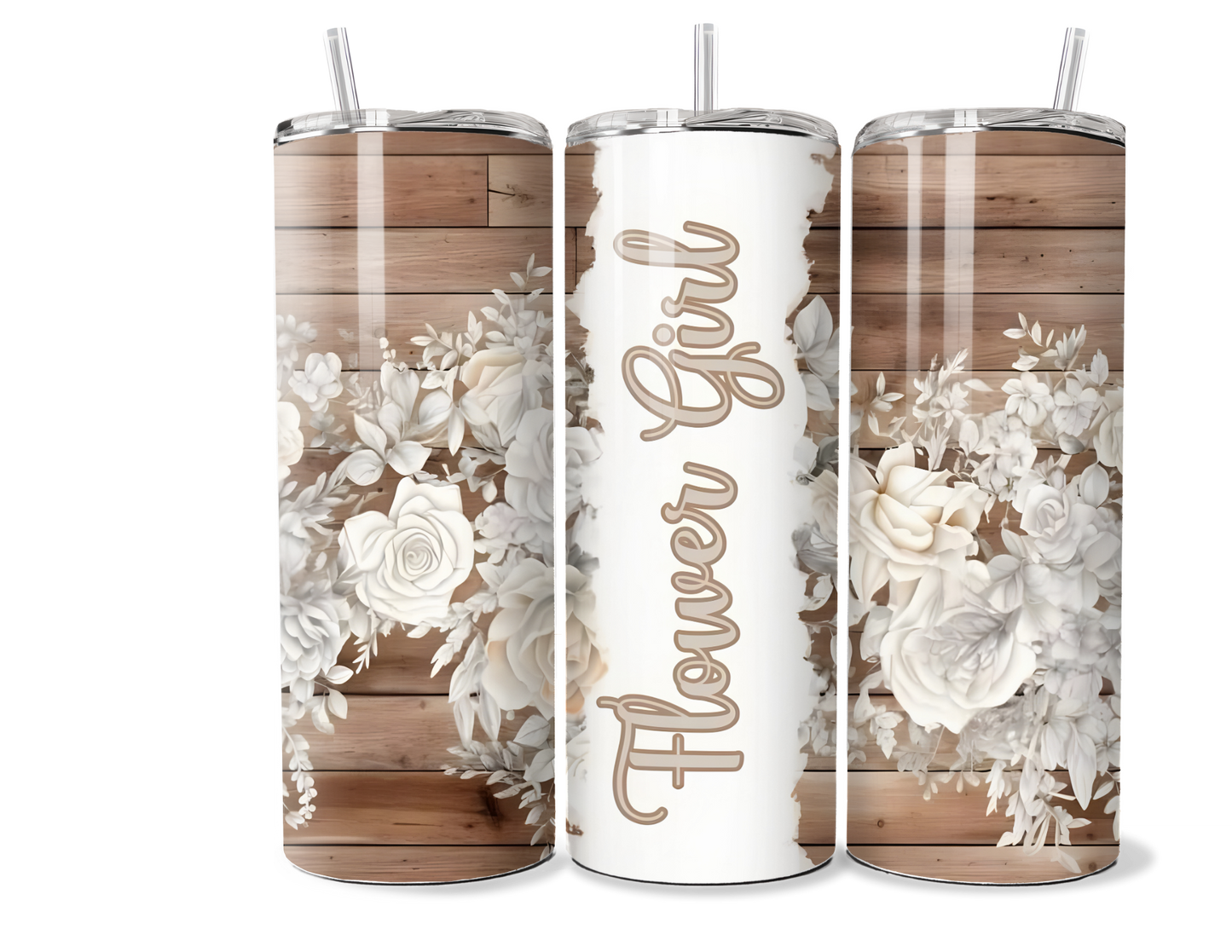 Flower Girl Tumbler - Custom Wedding Party Gift for Kids - 12oz, 20oz, 30oz