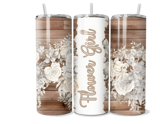 Flower Girl Tumbler - Custom Wedding Party Gift for Kids - 12oz, 20oz, 30oz
