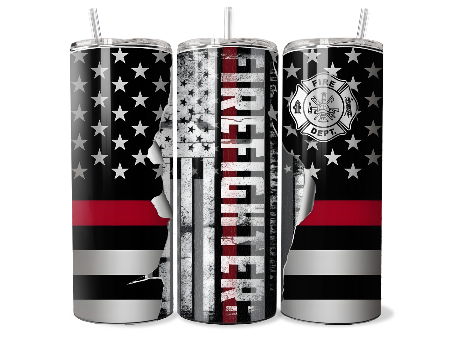 Thin Red Line Firefighter Flag Insulated Tumbler - 20oz/30oz