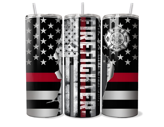 Thin Red Line Firefighter Flag Insulated Tumbler - 20oz/30oz