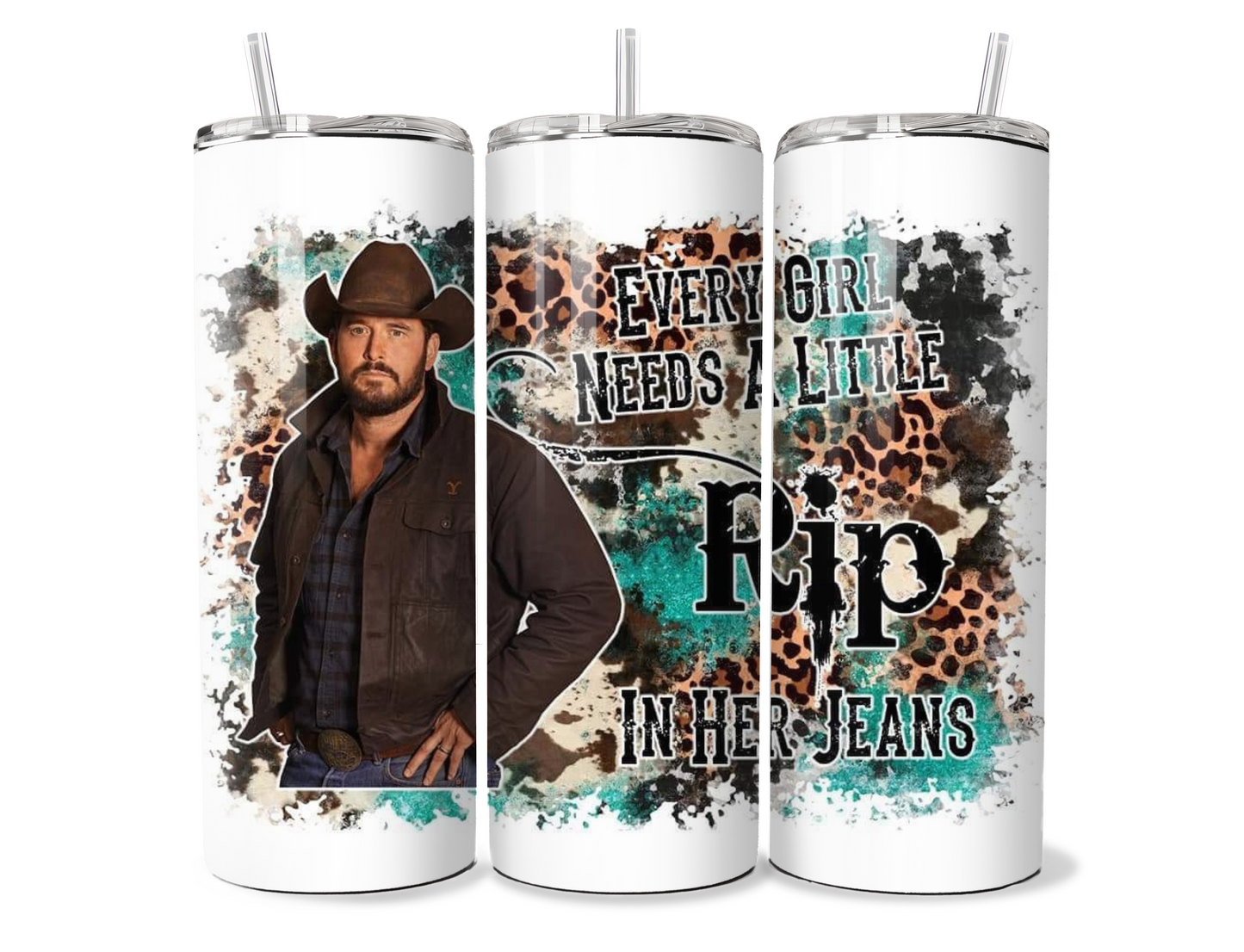 Every Girl Needs a little Rip in her Jeans Insulated travel mug