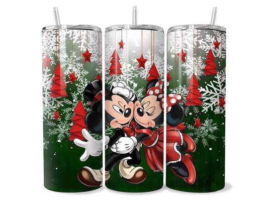 Mickey Mouse and Minnie Christmas Insulated Travel Tumbler