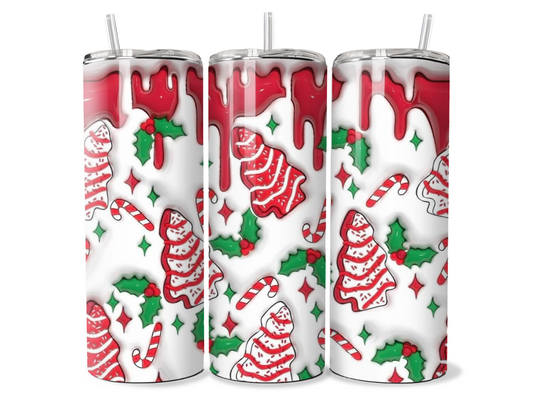Christmas 3D Little Debbie Tree Insulated Travel Tumbler