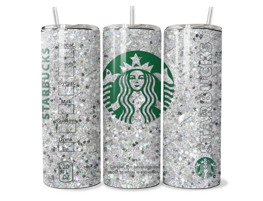Simple Silver Sparkle Starbucks Insulated Tumbler