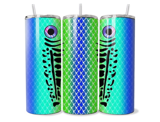 Blue and Green Fishing Bait Design Tumbler | Cup