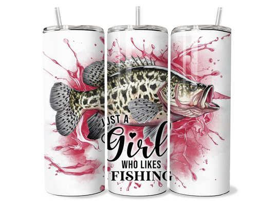 Pink Just a Girl Who Loves Fishing Insulated Tumbler | Cup