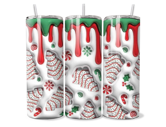 Christmas 3D Little Debbie Tree Insulated Travel Tumbler