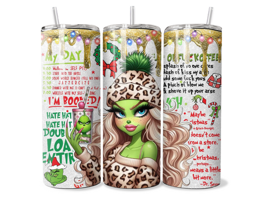 Lady Grinch Christmas Insulated Travel Tumbler