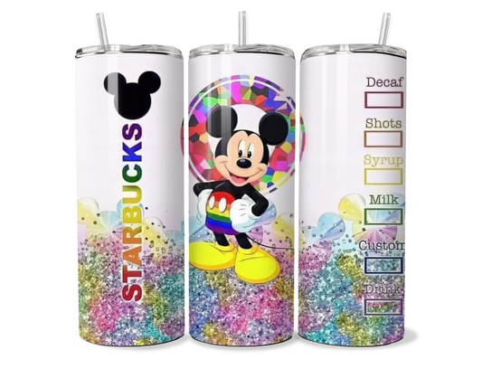 Colorful Mickey Mouse Starbucks Insulated Tumbler
