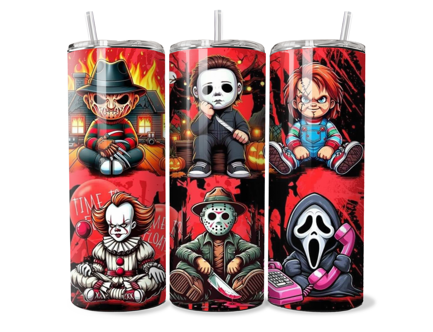 Scary Halloween Friends Insulated Travel Tumbler