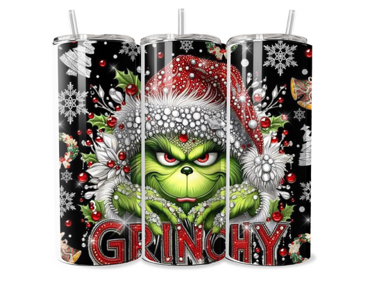 Glitter Red Ginchy Christmas Insulated Travel Tumbler