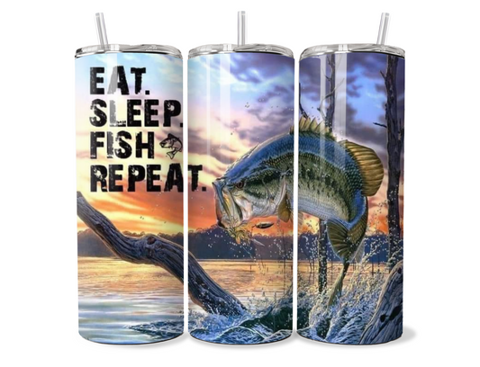 Eat, Sleep, Fish, Repeat Tumbler | Cup