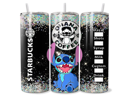Little Devil Blue Alien Stitch Starbucks Insulated Travel Tumbler