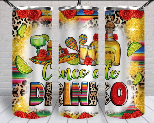 Fun "Cinco de DRINKO" Insulated travel tumbler