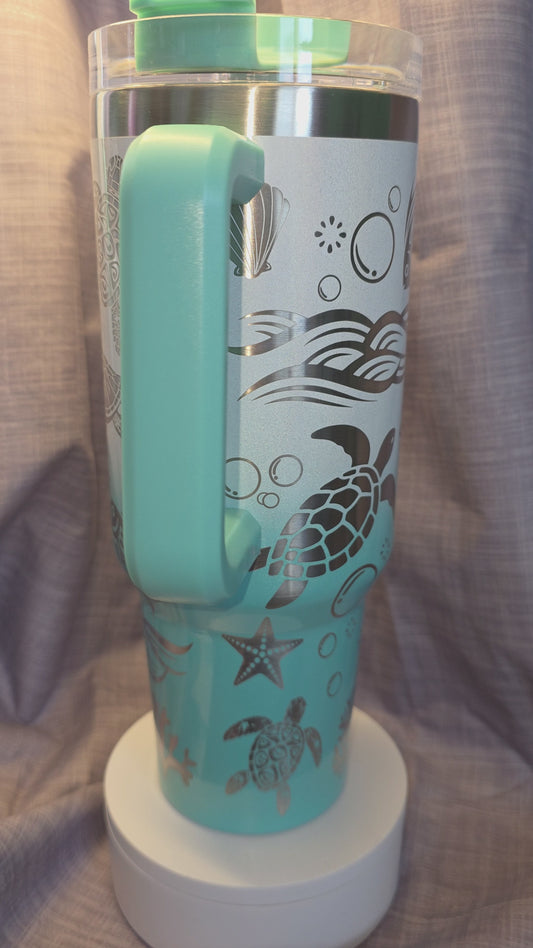 40oz Sea Turtle 🐢 Laser Engraved Insulated Tumbler