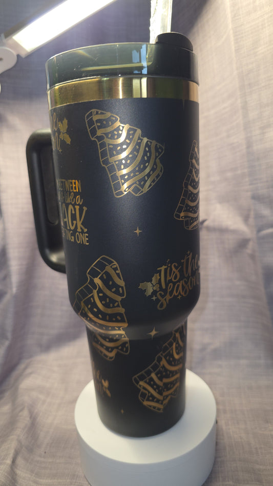 40oz Laser Engraved Christmas 🎄 Tree Insulated Travel Tumbler