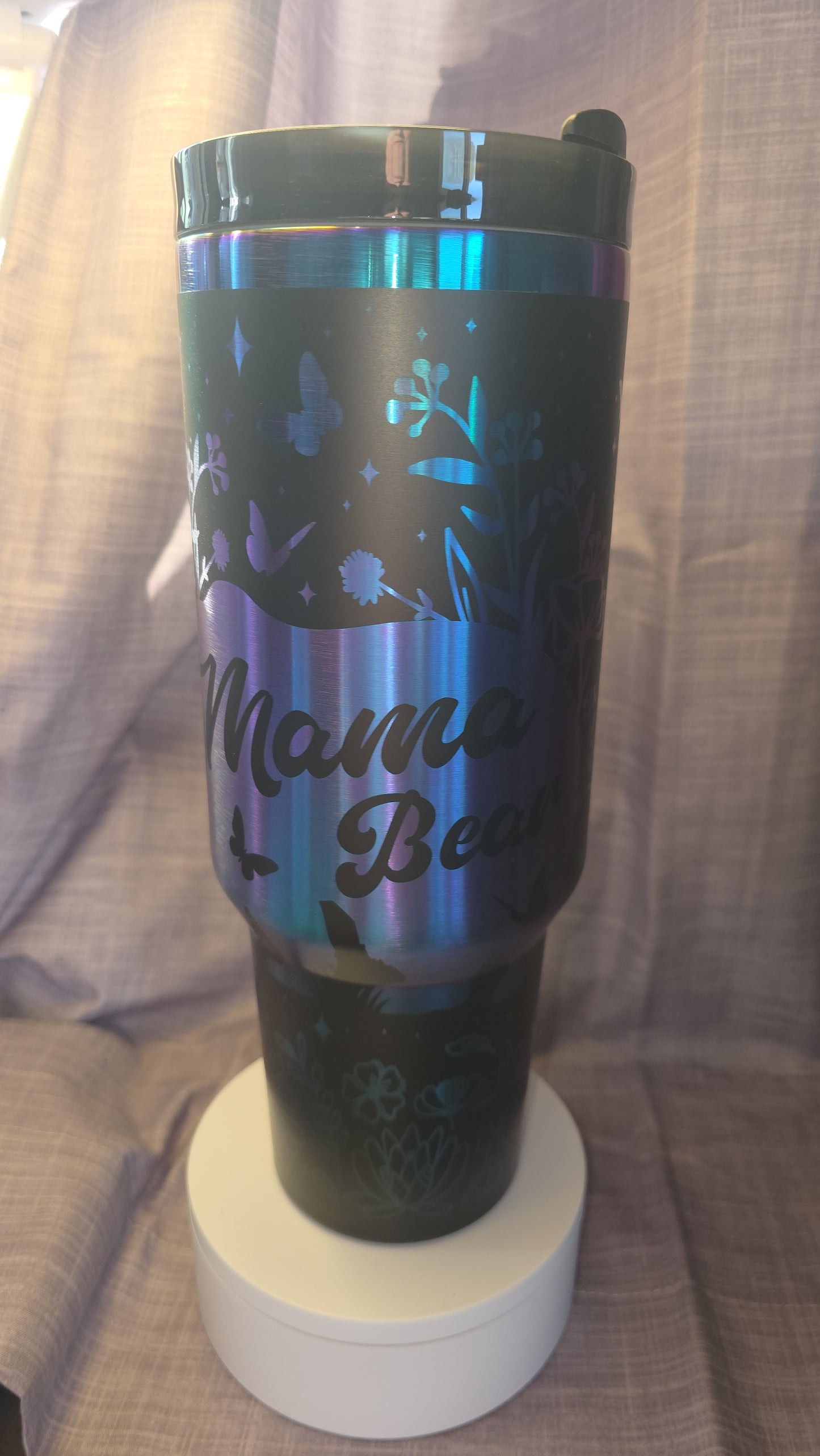 40oz Laser Engraved Mama Bear Insulated Travel Tumbler