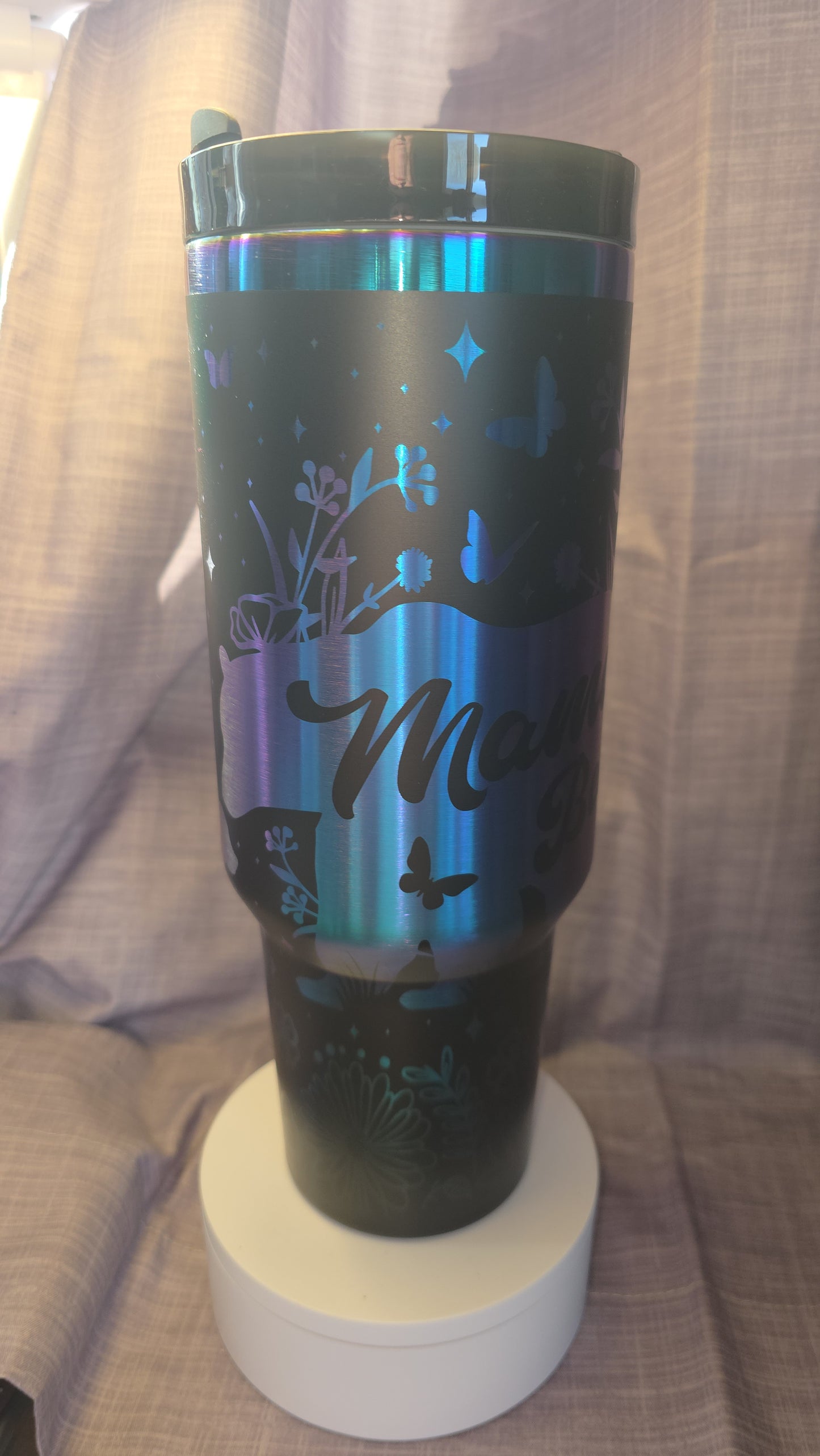 40oz Laser Engraved Mama Bear Insulated Travel Tumbler