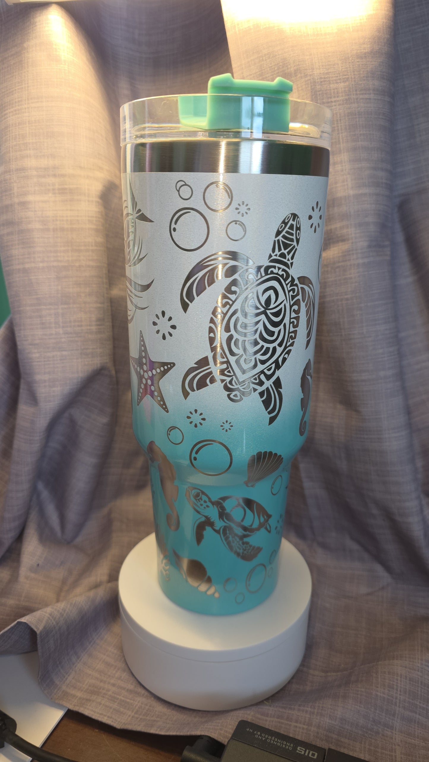 40oz Sea Turtle 🐢 Laser Engraved Insulated Tumbler