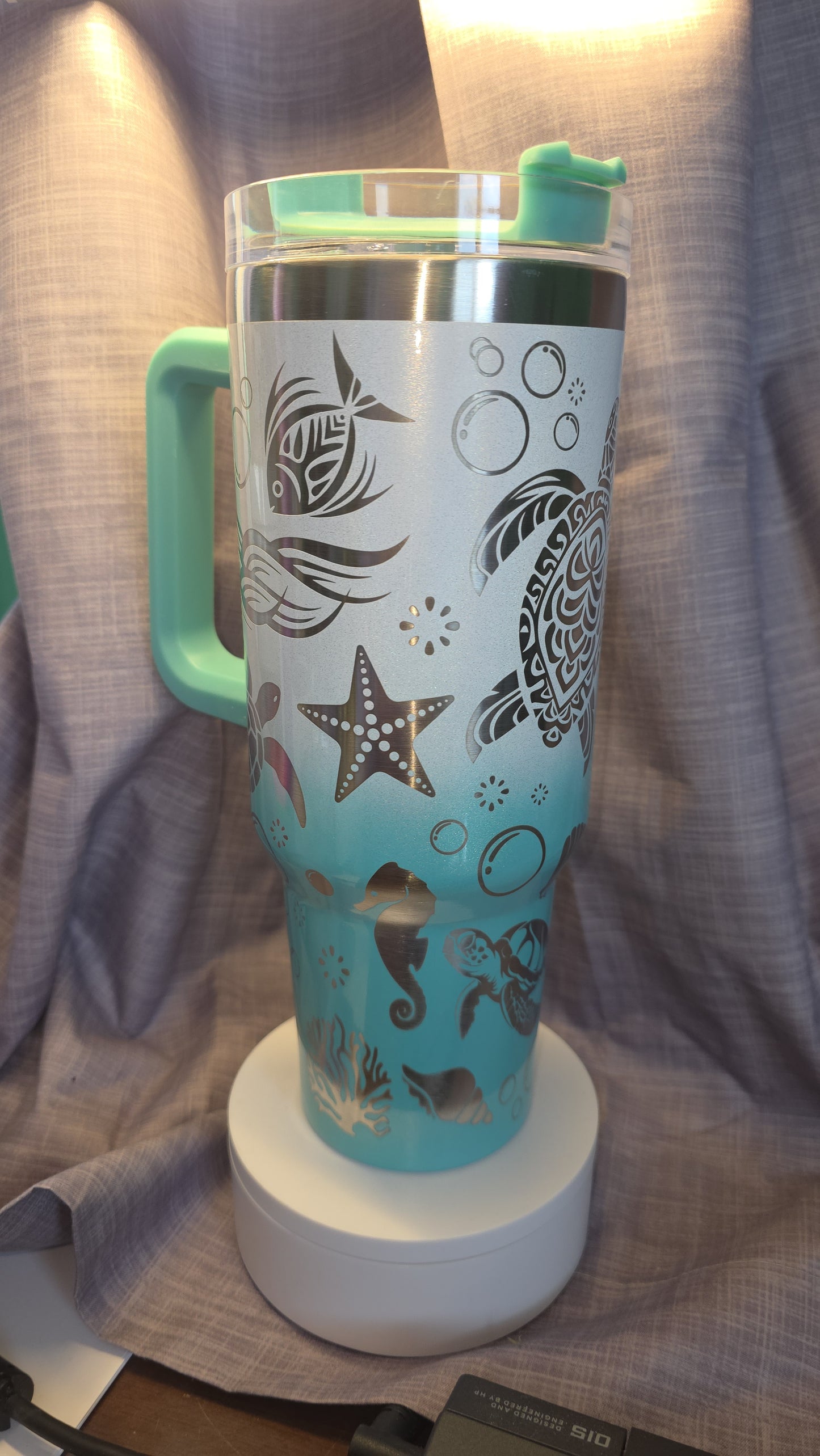 40oz Sea Turtle 🐢 Laser Engraved Insulated Tumbler