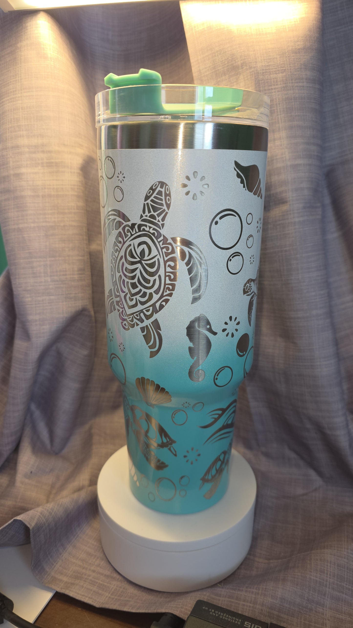 40oz Sea Turtle 🐢 Laser Engraved Insulated Tumbler