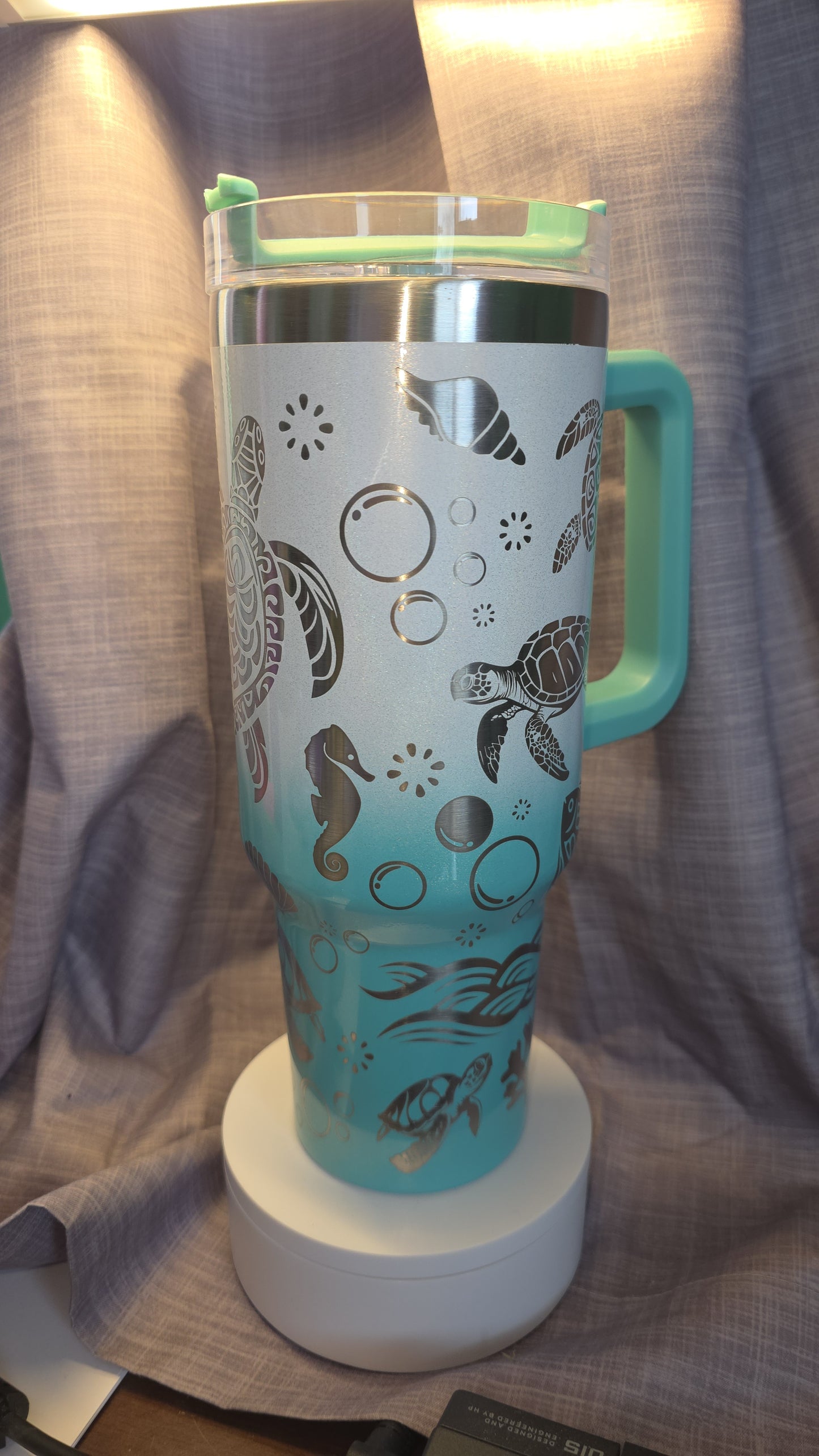 40oz Sea Turtle 🐢 Laser Engraved Insulated Tumbler