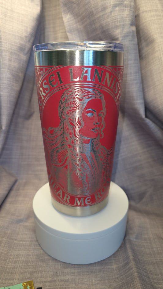 Cersei Lannister Laser Engraved Tumbler – House Lannister Game of Thrones Fan Gift