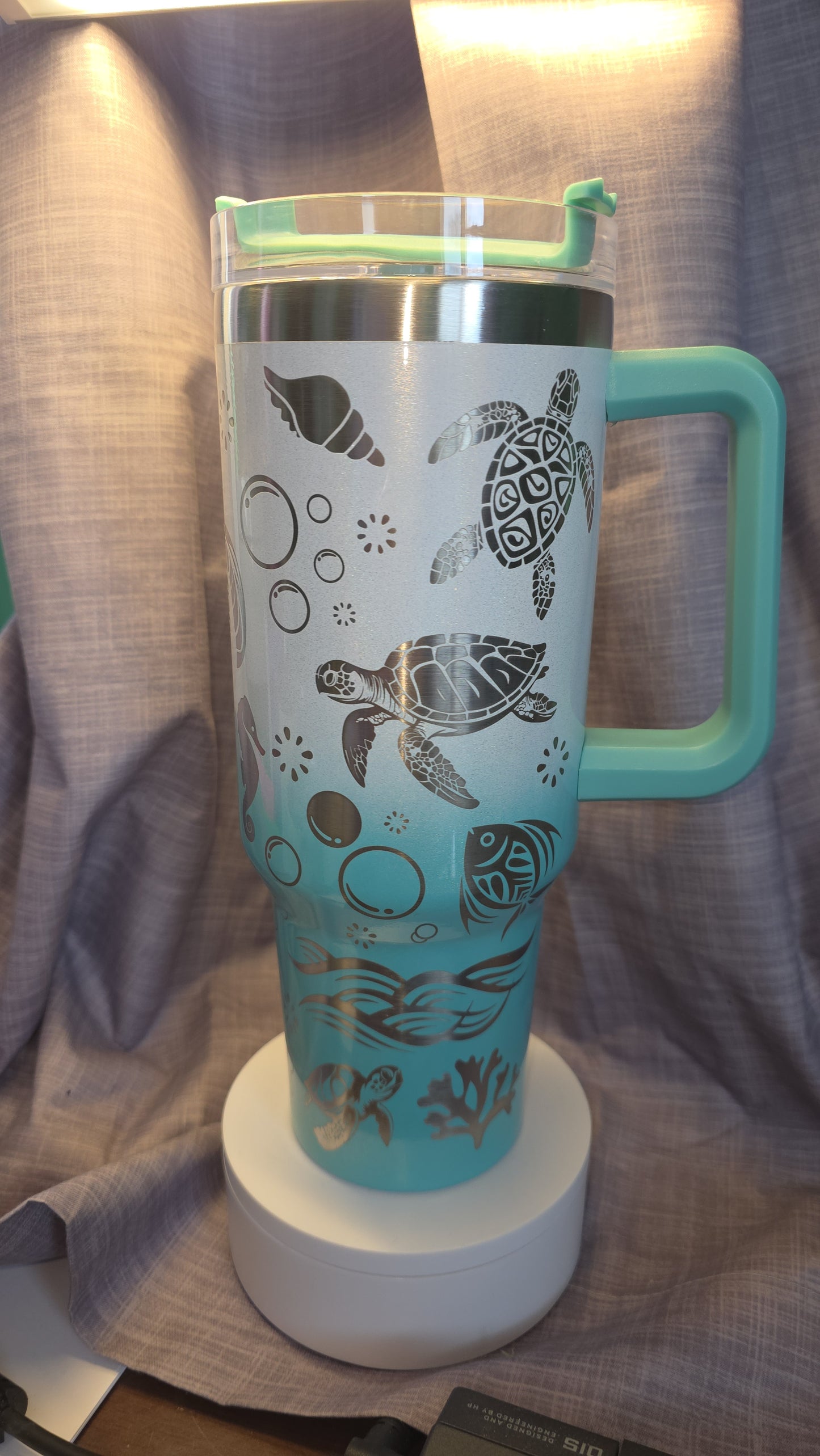 40oz Sea Turtle 🐢 Laser Engraved Insulated Tumbler